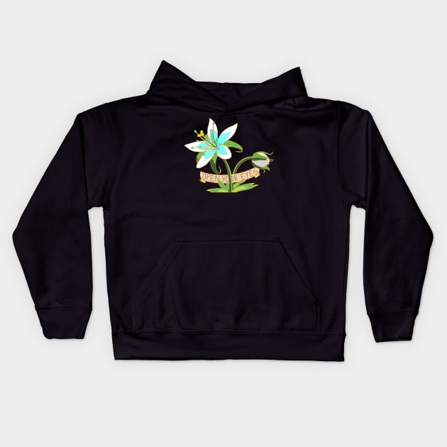 Zelda Open Your Eyes Flower Kids Hoodie by BretBarneyArt